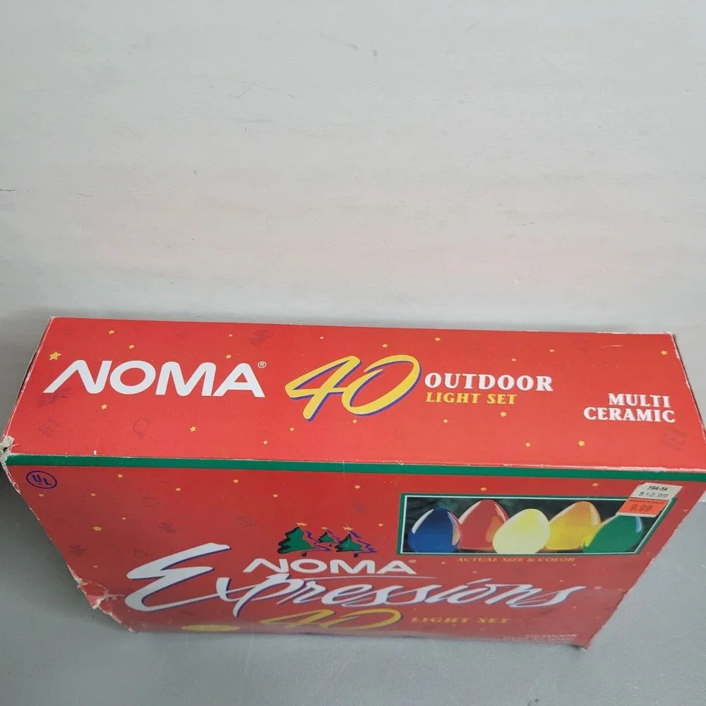 Noma Expressions 40 Outdoor Light Set Multi Ceramic Red‎ & Green Bulbs Christmas